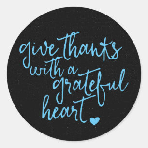 Sticker Rond Merci Blue And Black Motivation Attitude