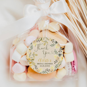 Sticker Rond Merci boho floral automne chic douche de mariée