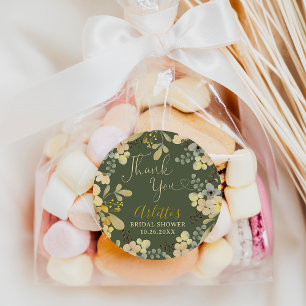 Sticker Rond Merci boho floral automne chic douche de mariée
