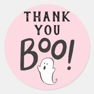 Sticker Rond Merci Boo Baby shower Favoriser
