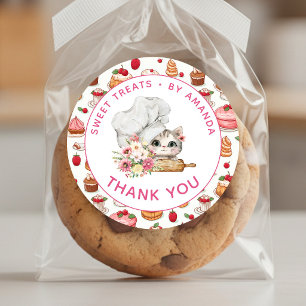Sticker Rond Merci Boulangerie Chef Kitten