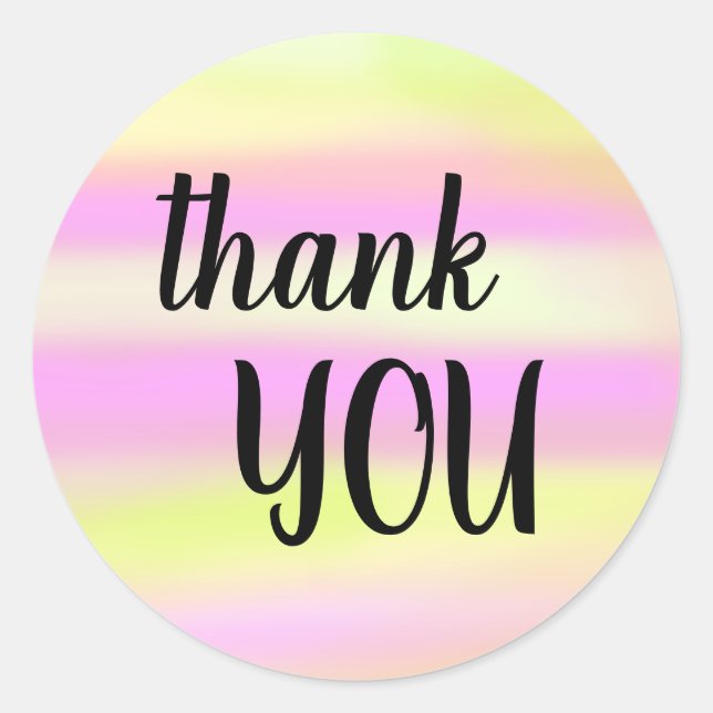 Sticker Rond Merci Bouncy Brush Letting Aquarelle Laver (Devant)