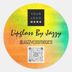 Sticker Rond Merci Business Beauté Lemon Code QR Logo