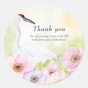 Sticker Rond Merci Cadeau de Mariage pour la Mariée Anémones de