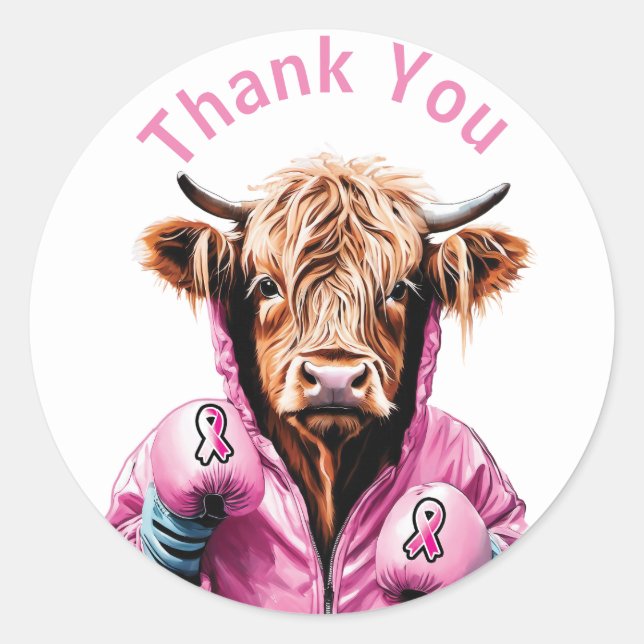 Sticker Rond  Merci Cancer du Sein (Devant)