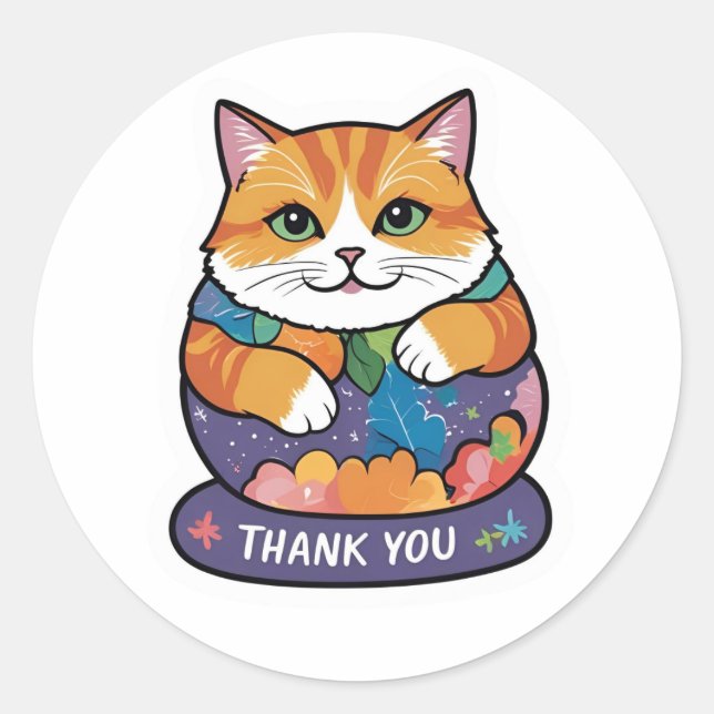 Sticker Rond Merci CAT (Devant)