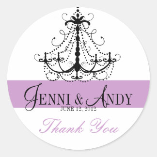 Sticker Rond Merci Chandelier Noms Mariage Faveur Sickers