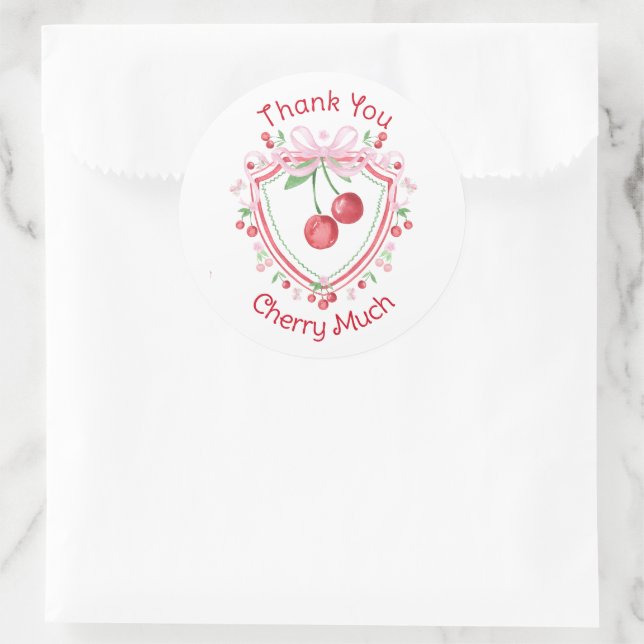 Sticker Rond Merci Cherry Beaucoup Coquette Cherry (Sac)