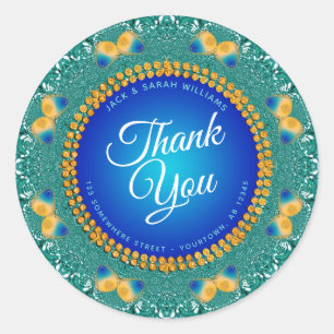Sticker Rond Merci circulaire papillon fractal