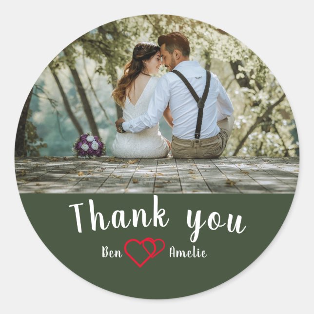 Sticker rond Merci classique (Devant)