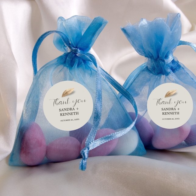 Sticker Rond Merci classique et élégant (Créateur téléchargé)