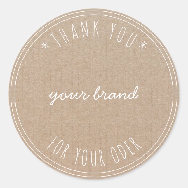 Sticker Rond Merci client commercial Kraft (Devant)