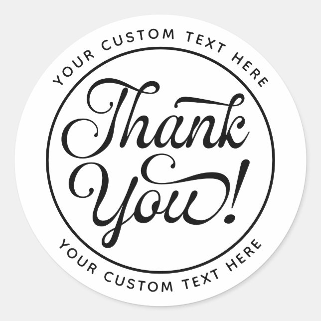 Sticker Rond Merci client de script manuscrit (Devant)