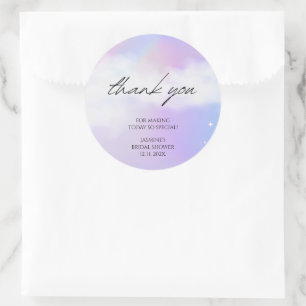 Sticker Rond Merci Cloud 9 Pastel Gradient Bridal Shower