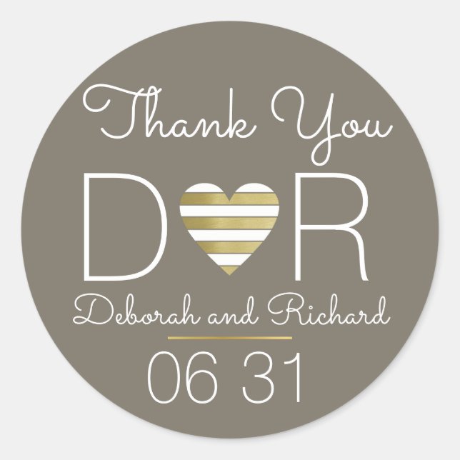 Sticker Rond merci . coeur d'amour . (Devant)