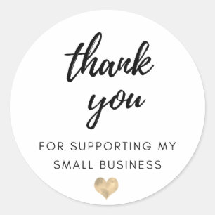 Sticker Rond Merci Coeur Pour Aider Ma Petite Entreprise