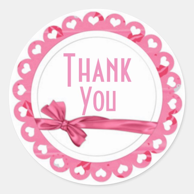 Sticker Rond Merci/Coeur-Sticker (Devant)