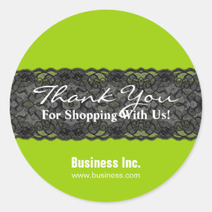Sticker Rond Merci commercial Lace Green