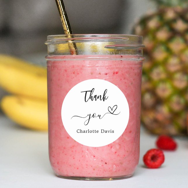 Sticker Rond Merci couleur de marque de coeur (Créateur téléchargé)