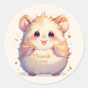 Sticker Rond Merci Cute Rodent Animal