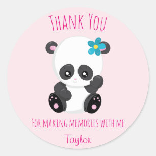 Sticker Rond Merci cutie panda