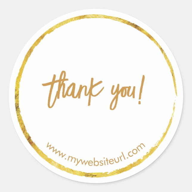 Sticker Rond "Merci" d'affaires Gold personnalisé (Devant)