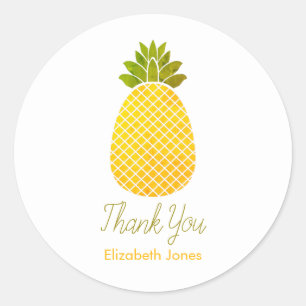 Sticker Rond Merci d'ananas personnalisable
