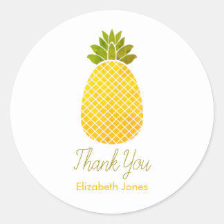 Sticker Rond Merci d'ananas personnalisable