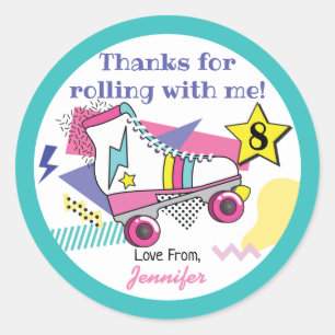 Sticker Rond Merci d'anniversaire de la fête du patinage des a