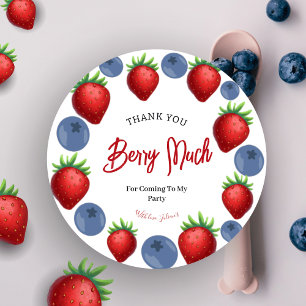 Sticker Rond Merci d'anniversaire de la fraise