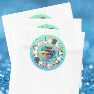 Sticker Rond Merci d'anniversaire du Cochon de Guinée