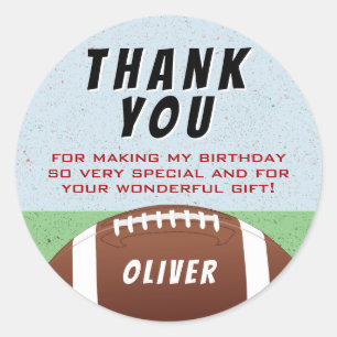 Sticker Rond Merci d'anniversaire du football américain
