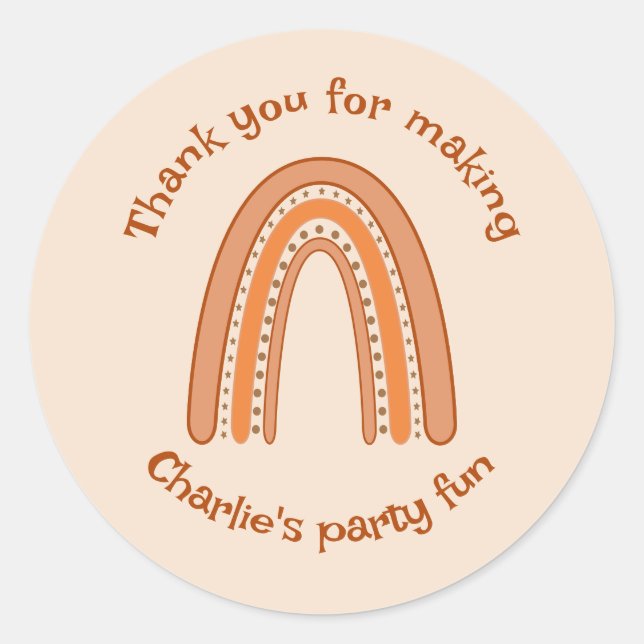 Sticker Rond Merci d'anniversaire Rainbow (Devant)