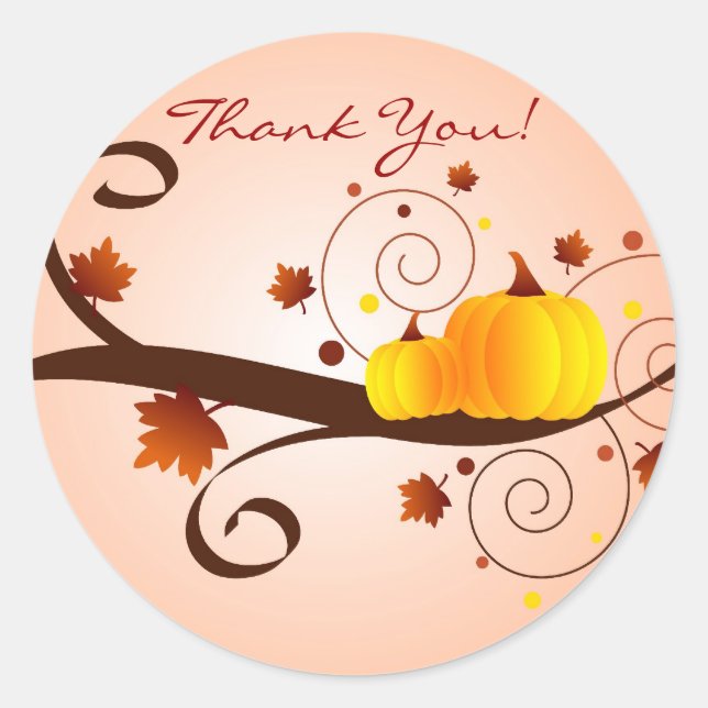 Sticker Rond Merci d'automne ! -autocollant (Devant)