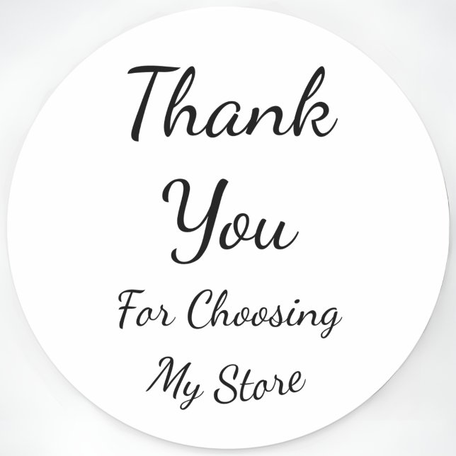 Sticker Rond Merci d'avoir choisi Ma boutique personnalisée cur (Créateur téléchargé)