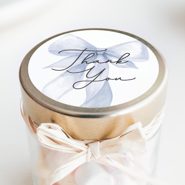 Sticker Rond Merci de Baby shower à cou bleu préféré (Créateur téléchargé)