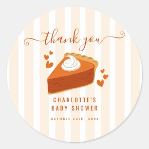 Sticker Rond Merci de Baby shower d'automne Little Cutie Pie
