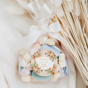 Sticker Rond Merci de Baby shower de fille de perceuse d'aquare