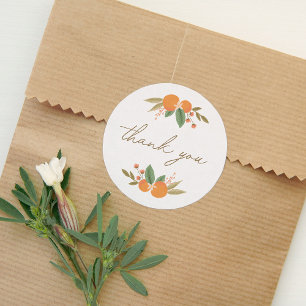 Sticker Rond Merci de Baby shower de Little Cutie Citrus