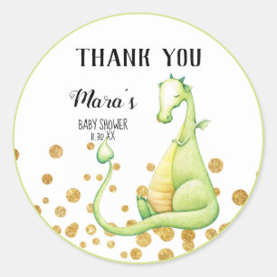Sticker Rond Merci de baby shower de parties scintillantes de