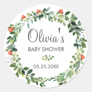 Sticker Rond Merci de Baby shower de  rustique