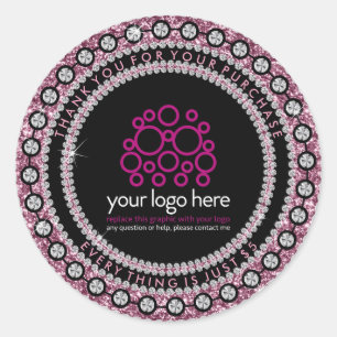 Sticker Rond Merci de bijoux pour votre achat