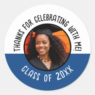 Sticker Rond Merci de célébrer avec moi Grad Photo Class