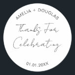 Sticker Rond Merci De Célébrer Le Mariage Welcome Snack Bag<br><div class="desc">Merci De Célébrer Mariage Bienvenue Snack Sticker Classic Round Sticker</div>