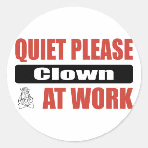 Sticker Rond Merci De Clown Au Travail