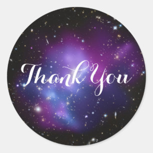 Sticker Rond Merci de cluster de galaxie violette