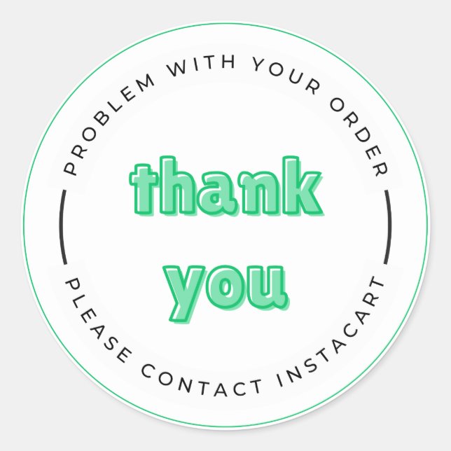 Sticker Rond Merci de Contacter Insta Cart Merci Classique Rond (Devant)