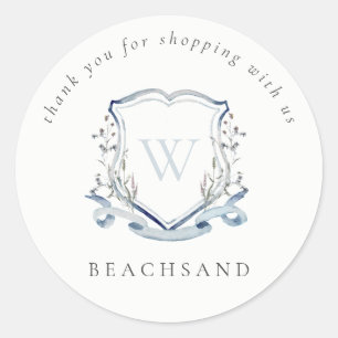 Sticker Rond Merci de crête Fleur sauvage bleu Dusky pour le sh