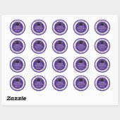 Sticker Rond Merci de diplôme élégant moderne violet & blanc (Feuille)