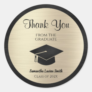 Sticker Rond Merci de diplôme Gold Classe Noire de 2022